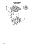 DISHRACK Diagram and Parts List for DU4099XX0  Whirlpool Dishwasher