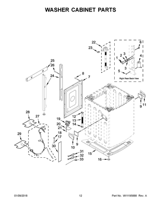 Part Location Diagram of W11174486 Whirlpool HANDLE