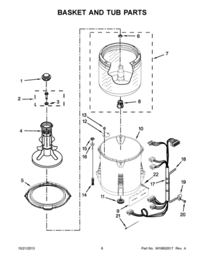 04 - BASKET AND TUB PARTS Diagram and Parts List for RTW4641BQ0  Whirlpool Washer