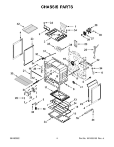 Chassis Parts Diagram and Parts List for WFG535S0LS4  Whirlpool Range