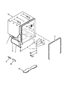 Tub And Frame Parts Diagram and Parts List for 7WDF530PAYM7  Whirlpool Dishwasher