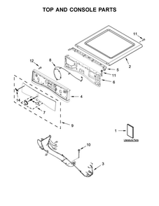 Top And Console Parts Diagram and Parts List for WED7590FW0  Whirlpool Dryer