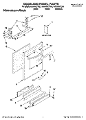 DOOR AND PANEL PARTS Diagram and Parts List for KUDK03CTWH3  KitchenAid Dishwasher