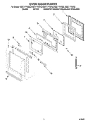 OVEN DOOR Diagram and Parts List for KEBC177KSS0  KitchenAid Wall Oven