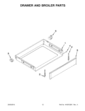 DRAWER AND BROILER PARTS Diagram and Parts List for WFG710H0AS0  Whirlpool Range
