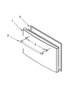 Freezer Door Parts Diagram and Parts List for 5GFB2058EA00  Whirlpool Refrigerator
