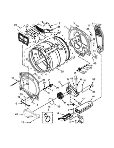 Bulkhead Parts Diagram and Parts List for 11061632610  Kenmore Dryer