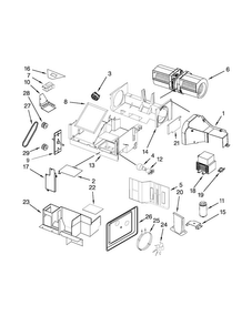 Air Flow Parts Diagram and Parts List for KHMC1857BSS1  KitchenAid Microwave