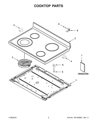 Cooktop Parts Diagram and Parts List for IES360GW0  Whirlpool Range
