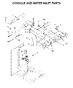 Console and water inlet parts Diagram and Parts List for 11025132412  Kenmore Washer