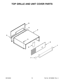 Top Grille And Unit Cover Parts Diagram and Parts List for KBSN702MPA00  KitchenAid Refrigerator
