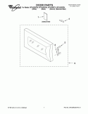 DOOR PARTS Diagram and Parts List for MT4155SPS4  Whirlpool Microwave