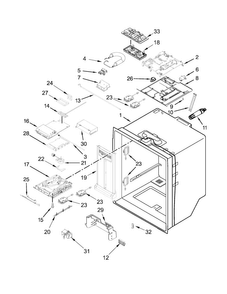 Refrigerator Liner Parts Diagram and Parts List for WRF736SDAM11  Whirlpool Refrigerator