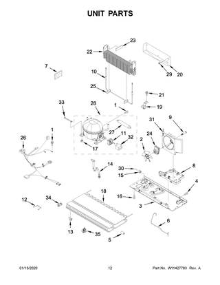 Unit Parts Diagram and Parts List for WRX735SDHZ03  Whirlpool Refrigerator