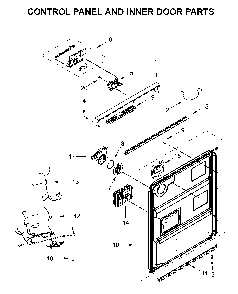 Control panel and inner door parts Diagram and Parts List for WDTA80SAKZ0  Whirlpool Dishwasher