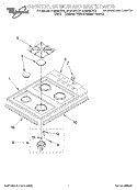 COOKTOP, BURNER AND GRATE Diagram and Parts List for SC8640EDB3  Whirlpool Cooktop