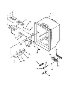 Refrigerator Liner Parts Diagram and Parts List for KRFC300EWH01  KitchenAid Refrigerator