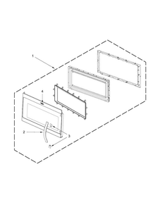 Door Parts Diagram and Parts List for WMH31017FS0  Whirlpool Microwave