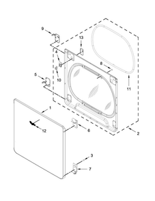 Door Parts Diagram and Parts List for WGD8700EC2  Whirlpool Dryer