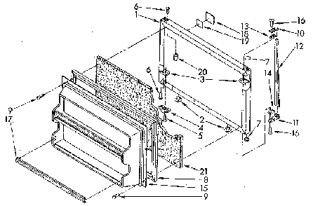Freezer Door Diagram and Parts List for ET18NKXSF02  Whirlpool Refrigerator