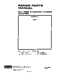 Cover Page Diagram and Parts List for 2336*0A  Roper Range