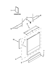 Door And Panel Parts Diagram and Parts List for 66517152K217  Kenmore Dishwasher