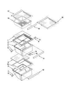Refrigerator Shelf Parts Diagram and Parts List for 10650343011  Kenmore Refrigerator