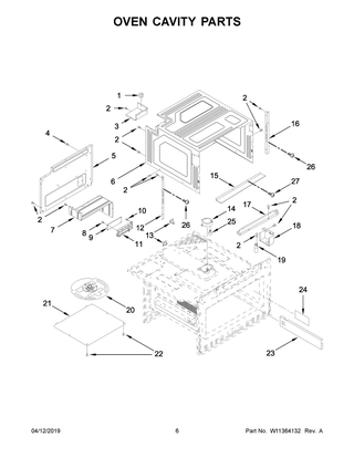 Oven Cavity Parts Diagram and Parts List for KMBD104GSS01  Whirlpool Microwave