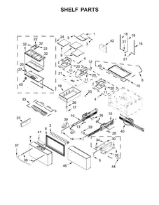 Shelf Parts Diagram and Parts List for WRV986FDEM00  Whirlpool Refrigerator