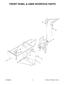 03 - Front Panel And User Interface Parts Diagram and Parts List for KES8557PL0  Whirlpool Espresso Machine