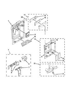 Dispenser Parts Diagram and Parts List for KSSC48QVS10  KitchenAid Refrigerator