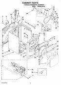 CABINET PARTS Diagram and Parts List for WGD6600VW1  Whirlpool Dryer