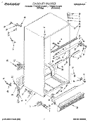 CABINET Diagram and Parts List for TT20BKXAW01  Whirlpool Refrigerator