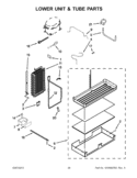 LOWER UNIT & TUBE PARTS Diagram and Parts List for KSSC48QVS05  KitchenAid Refrigerator