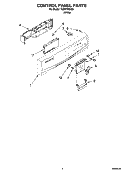 CONTROL PANEL PARTS Diagram and Parts List for TUD8700SQ0  Estate Dishwasher