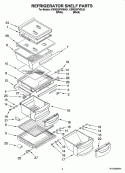 REFRIGERATOR SHELF PARTS Diagram and Parts List for KSRG25FVWH01  KitchenAid Refrigerator