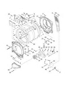 Bulkhead Parts Diagram and Parts List for 11078132413  Kenmore Dryer