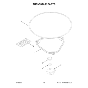 Turntable Parts Diagram and Parts List for WMML5530RW02  Whirlpool Microwave