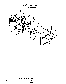 Oven Door Diagram and Parts List for N9457*4  Roper Range