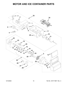 Motor And Ice Container Parts Diagram and Parts List for WRS325SDHZ11  Whirlpool Refrigerator
