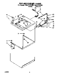 Top And Cabinet Diagram and Parts List for 6MAL5143AW0  Whirlpool Washer