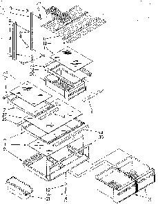 Shelf Diagram and Parts List for ET18GKXSN03  Whirlpool Refrigerator