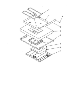 Bake-element/insulation Diagram and Parts List for GJP84800  Whirlpool Range