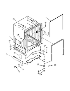 Tub And Frame Parts Diagram and Parts List for KUDL15FXSS7  KitchenAid Dishwasher