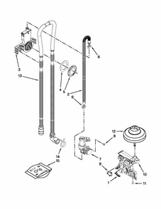 Fill, Drain And Overfill Parts Diagram and Parts List for 66515119K214  Kenmore Dishwasher