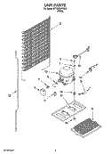 UNIT PARTS Diagram and Parts List for RT12VKXKQ03  Roper Refrigerator