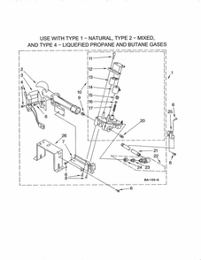 3401797 Burner Diagram and Parts List for 11072182103  Kenmore Dryer