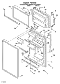 DOOR PARTS Diagram and Parts List for RT21LMXKT06  Roper Refrigerator