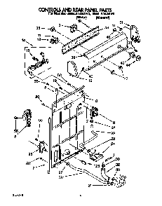 Controls And Rear Panel Diagram and Parts List for 6MAL5143AW0  Whirlpool Washer