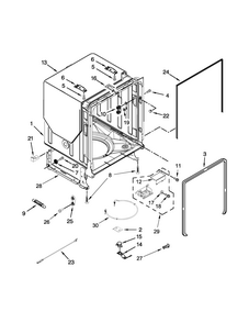 Tub And Frame Parts Diagram and Parts List for 66513693N411  Kenmore Dishwasher